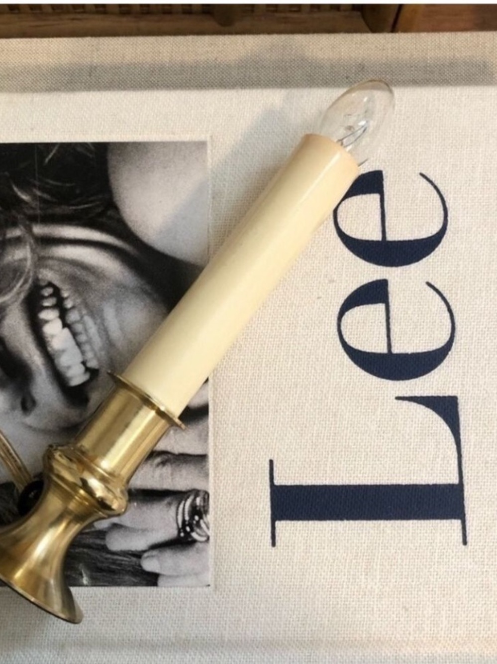 Vintage Brass Lamp Candlestick